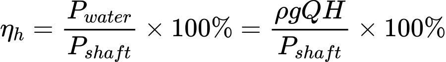 Hydraulic efficiency formula